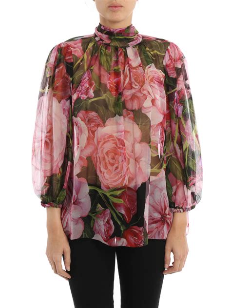 dolce gabbana rose print blouse